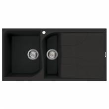 Ego 475 1.5 Bowl Inset Granite Kitchen Sink - Black