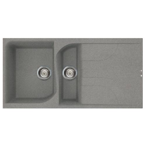 Ego 475 1.5 Bowl Inset Granite Kitchen Sink - Grey