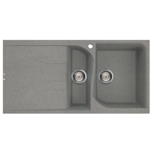 Ego 475 1.5 Bowl Inset Granite Kitchen Sink - Grey