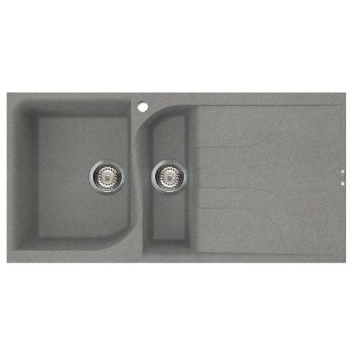 Ego 475 1.5 Bowl Inset Granite Kitchen Sink - Grey