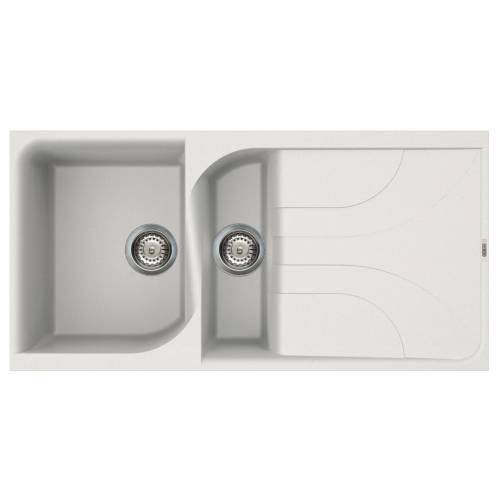 Ego 475 1.5 Bowl Inset Granite Kitchen Sink - White