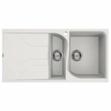 Ego 475 1.5 Bowl Inset Granite Kitchen Sink - White