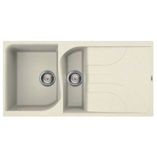 Ego 475 1.5 Bowl Inset Granite Kitchen Sink - Cream