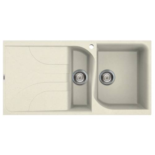 Ego 475 1.5 Bowl Inset Granite Kitchen Sink - Cream