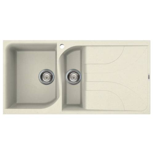 Ego 475 1.5 Bowl Inset Granite Kitchen Sink - Cream