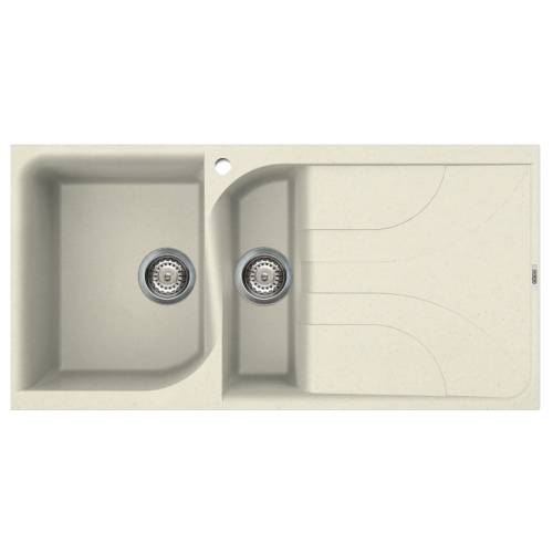 Ego 475 1.5 Bowl Inset Granite Kitchen Sink - Cream