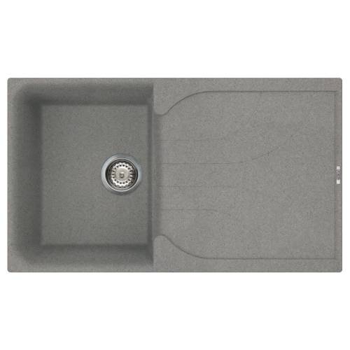 Ego 400 Compact Single Bowl Inset Granite Kitchen Sink - Grey