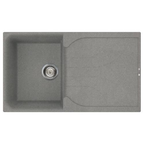 Ego 400 Compact Single Bowl Inset Granite Kitchen Sink - Grey