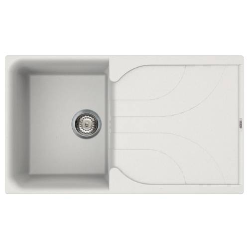 Ego 400 Compact Single Bowl Inset Granite Kitchen Sink - White