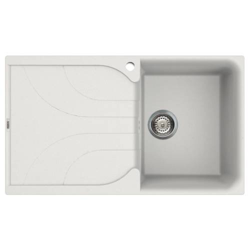 Ego 400 Compact Single Bowl Inset Granite Kitchen Sink - White