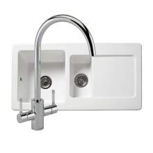 RL501CW 1.5 Bowl Ceramic Kitchen Sink and Genesis Kitchen Tap