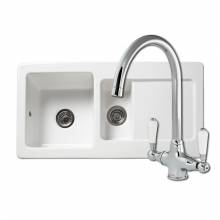 RL501CW 1.5 Bowl Ceramic Kitchen Sink and Elbe Kitchen Tap