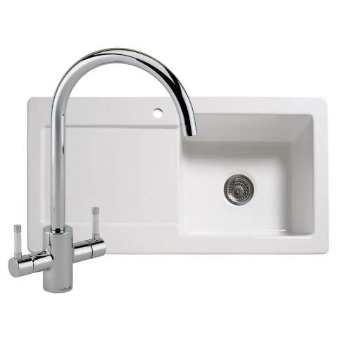 RL504CW Single Bowl Ceramic Kitchen Sink with Genesis Tap