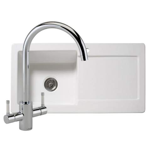 RL504CW Single Bowl Ceramic Kitchen Sink with Genesis Tap