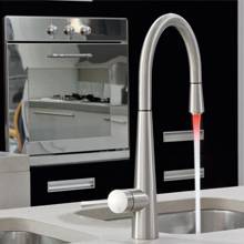 Gessi JUST Monobloc Pull-Out Kitchen Tap with LED Light