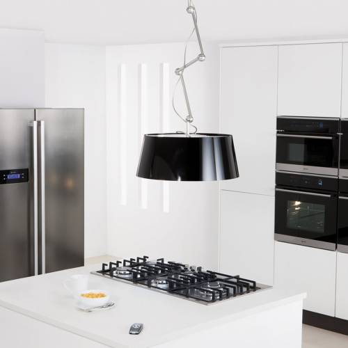 Caple  Viento Island Chimney Hood in Black Lifestyle