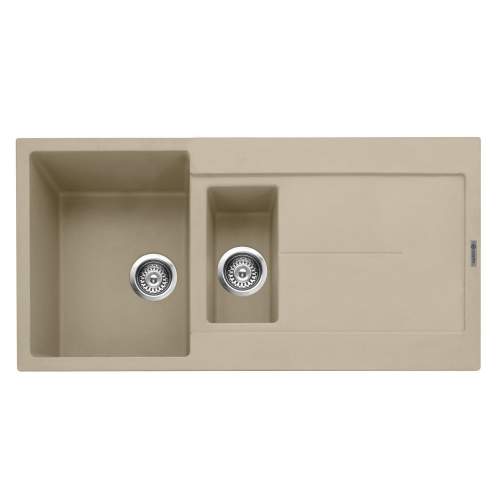 Canis 150 Inset 1.5 Bowl Sink With Drainer - Desert Sand