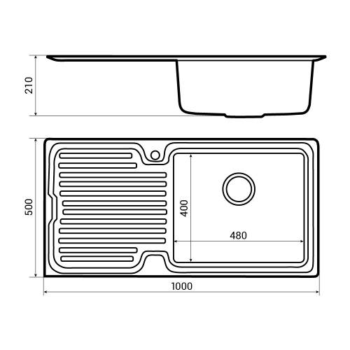 Bluci ORBIT 2 Inset 1.0 Bowl Kitchen Sink dimensions