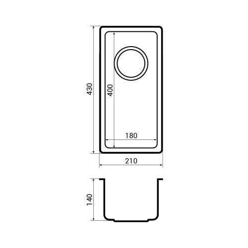 Bluci ACUTE 01 Versatile Half Bowl Kitchen Sink Dimensions