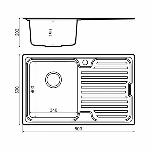 Bluci Orbit 3 inset compact kitchen sink dimensions