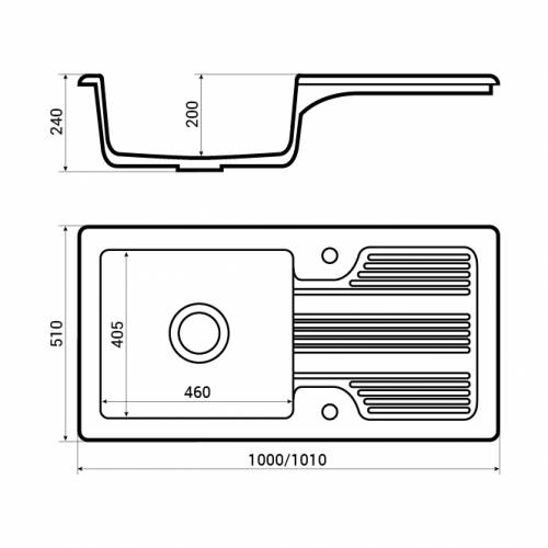 Bluci Vecchio-G4 1.0 Bowl Ceramic Kitchen Sink Dimensions