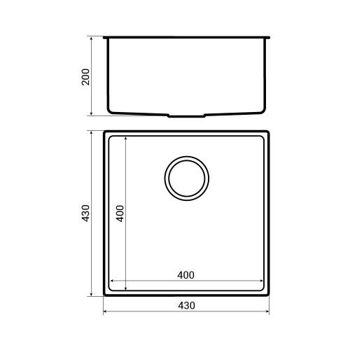 Bluci ACUTE 10 Versatile Medium Bowl Kitchen Sink Dimensions