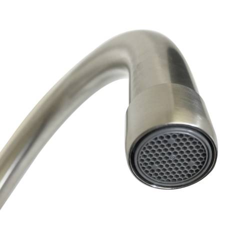 Bluci NENBRO Twin Lever Kitchen Tap in Brushed Finish Spout Detail