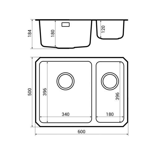 Bluci Orbit 01+ Stainless steel undermount kitchen sink dimensions