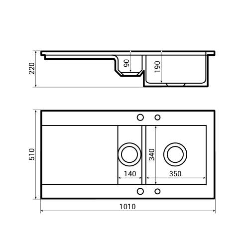 Bluci Vecchio-DS1 1.5 Bowl Ceramic Kitchen Sink Dimensions