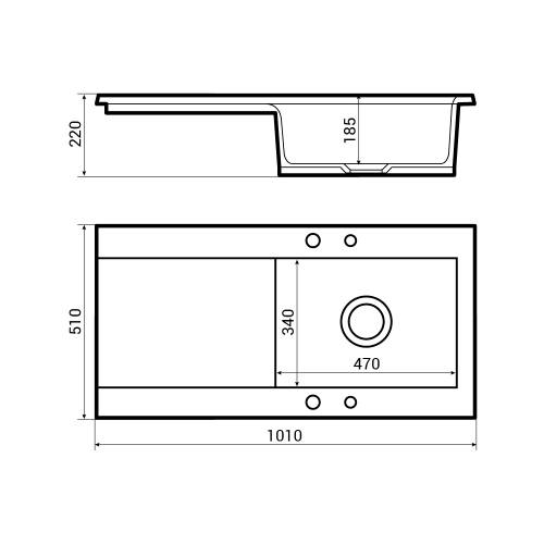 Bluci Vecchio-DS2 1.0 Bowl Ceramic Kitchen Sink Dimensions