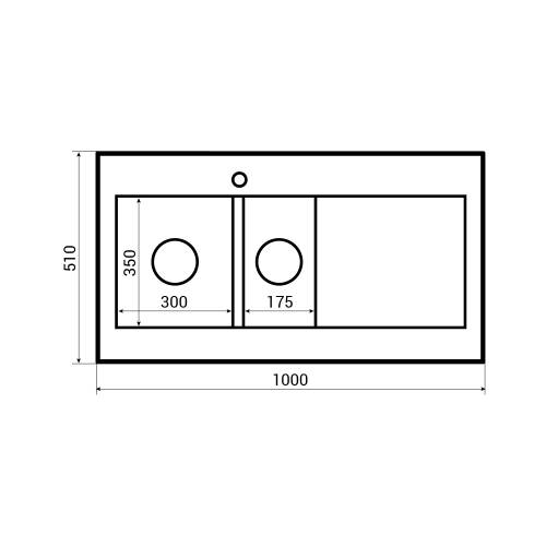 AVARA 150 1.5 Bowl Ceramic Kitchen Sink Dimensions