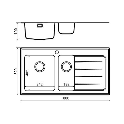 New KBV651 Bluci KubeVetro Glass Kitchen Sink Dimensions