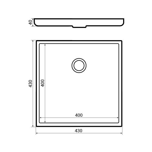 Bluci Acute 31 Inset Stainless Steel Drainer Dimensions