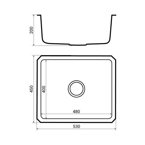 Bluci ORBIT 24 Large Bowl Undermount Kitchen Sink Dimensions