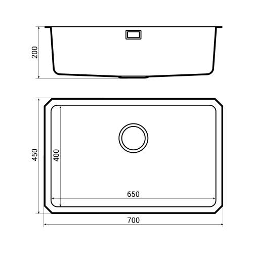 Bluci ORBIT 25 Large Bowl Undermount Kitchen Sink Dimensions