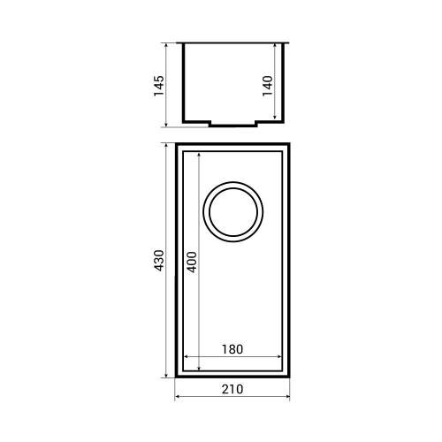 KUBE 18 Undermount 0.5 Bowl Kitchen Sink Dimensions