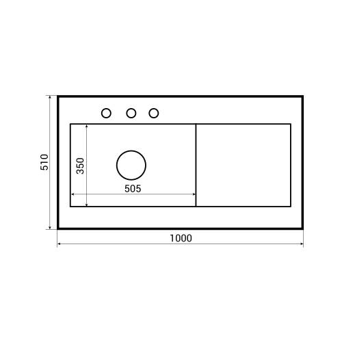 Bluci AVARA 100 Single Bowl Ceramic Kitchen Sink Dimensions