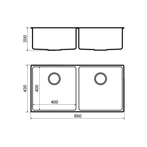 Bluci Acute 09 Double Bowl Kitchen Sink Dimensions