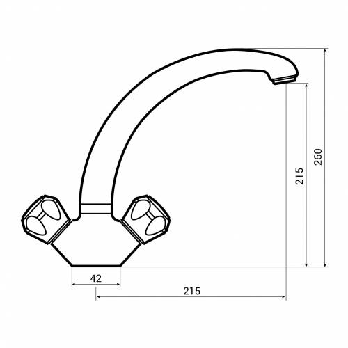 Bluci Tondo WRAS Approved Dual Handle Monobloc Kitchen Tap Dimensions