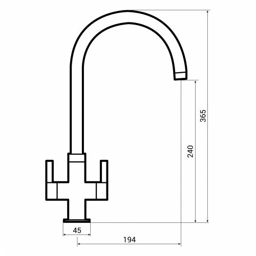 Bluci Cigno WRAS Approved Twin Lever Monobloc Kitchen Tap Dimensions