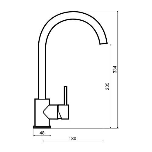 Bluci Compatto WRAS Approved Single Lever Kitchen Tap Dimensions