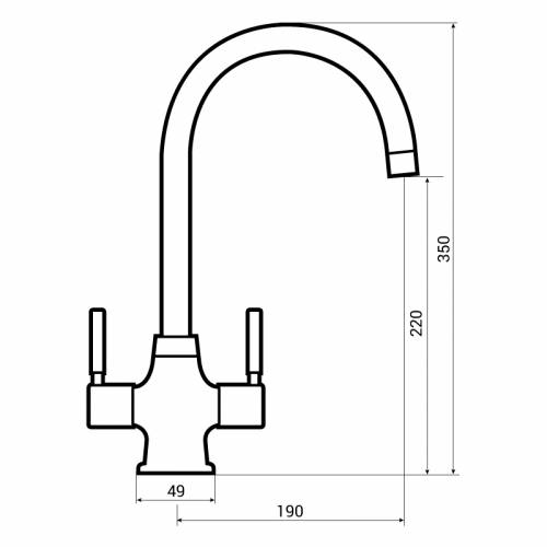 Bluci DAVENPORT Twin Lever Kitchen Tap Dimensions