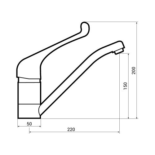 Bluci STAFFORA Long Handle Kitchen Tap Dimensions