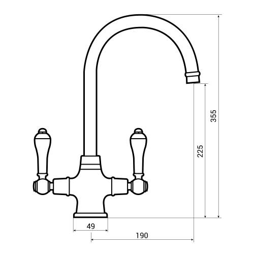 Bluci Elegante WRAS Approved Twin Lever Monobloc Kitchen Tap Dimensions