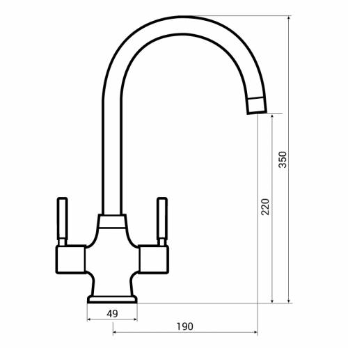 Bluci SAVIO Twin Lever WRAS Approved Kitchen Tap Dimensions