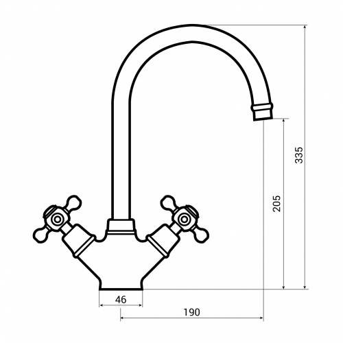 Bluci VARETELLO Traditional Kitchen Mixer Tap Dimensions