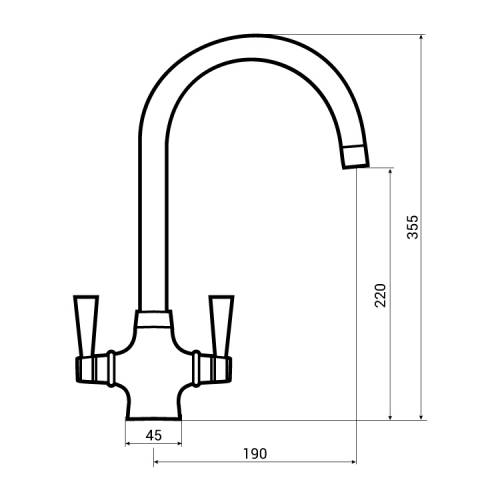 Bluci BELLAGIO Kitchen Tap Dimensions