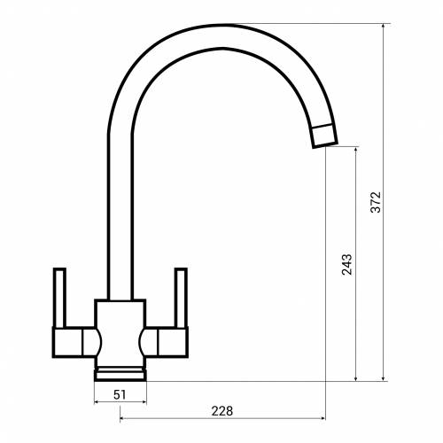 Bluci Semplice Twin Lever Monobloc Kitchen Tap Dimensions