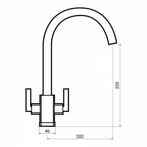 Bluci PANARO Twin Lever Kitchen Tap Dimensions