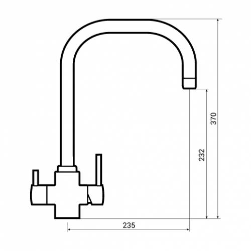 Bluci Treacqua 3-in-1 Instant Hot Water Kitchen Tap Dimensions